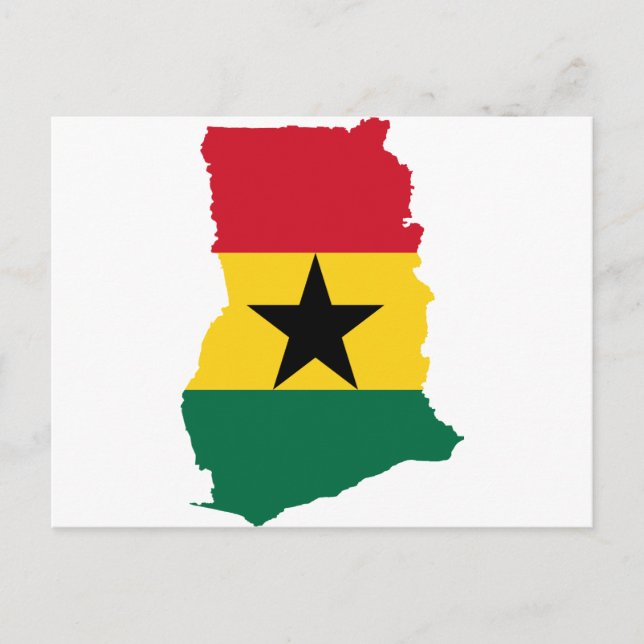 Postale Carte du drapeau du Ghana GH (Devant)