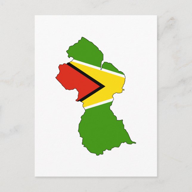 Postale Carte du drapeau du Guyana (Devant)
