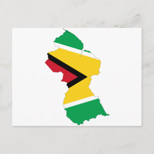 Postale Carte du drapeau du Guyana