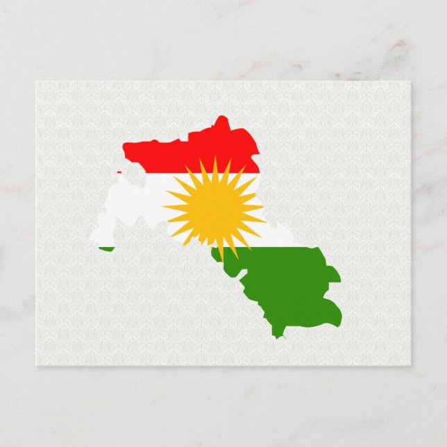Postale Carte du drapeau du Kurdistan pleine taille (Devant)