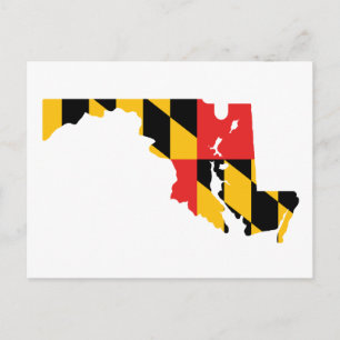 Postale Carte du drapeau du Maryland