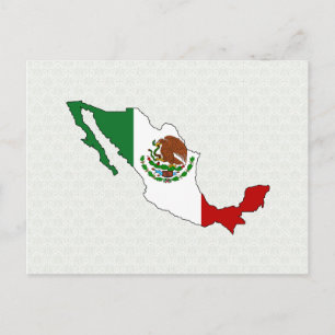 Postale Carte du drapeau du Mexique pleine taille