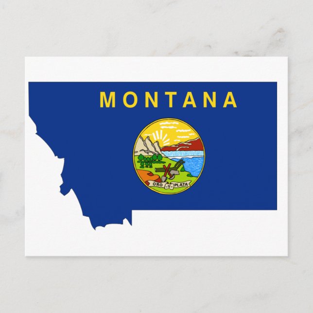 Postale Carte du drapeau du Montana (Devant)