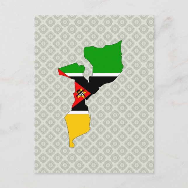 Postale Carte du drapeau du Mozambique pleine taille (Devant)