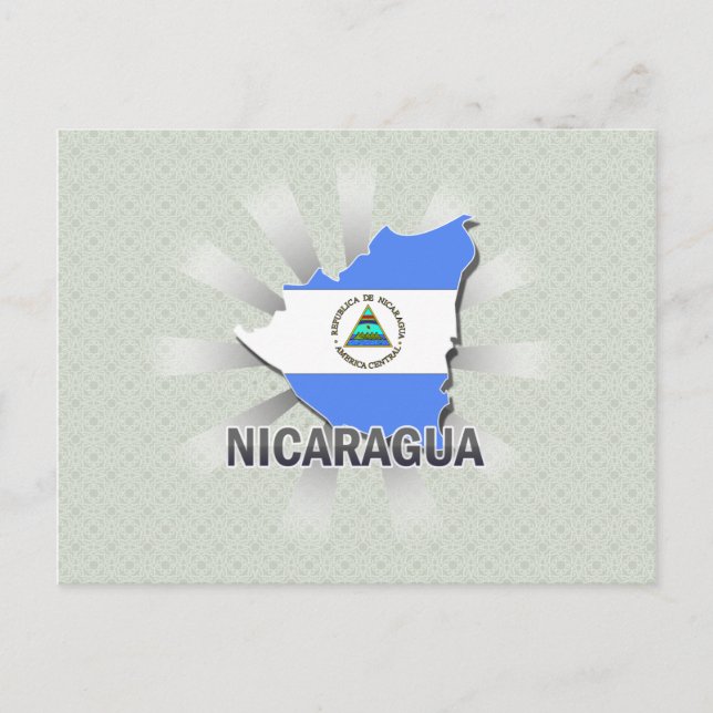 Postale Carte du drapeau du Nicaragua 2.0 (Devant)