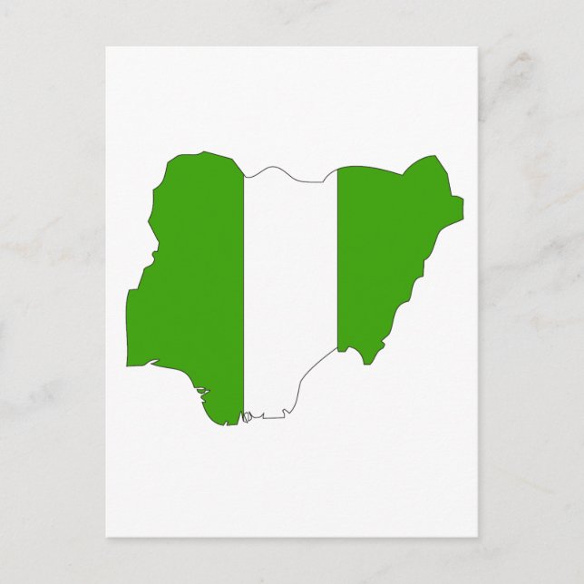 Postale Carte du drapeau du Nigeria (Devant)