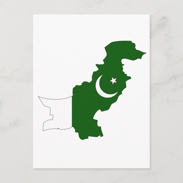 Postale Carte du drapeau du Pakistan (Devant)
