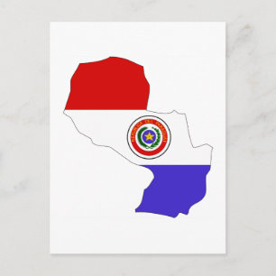 Postale carte du drapeau du Paraguay