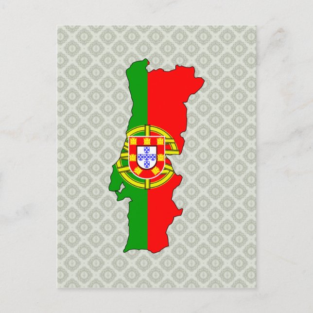 Postale Carte du drapeau du Portugal pleine taille (Devant)