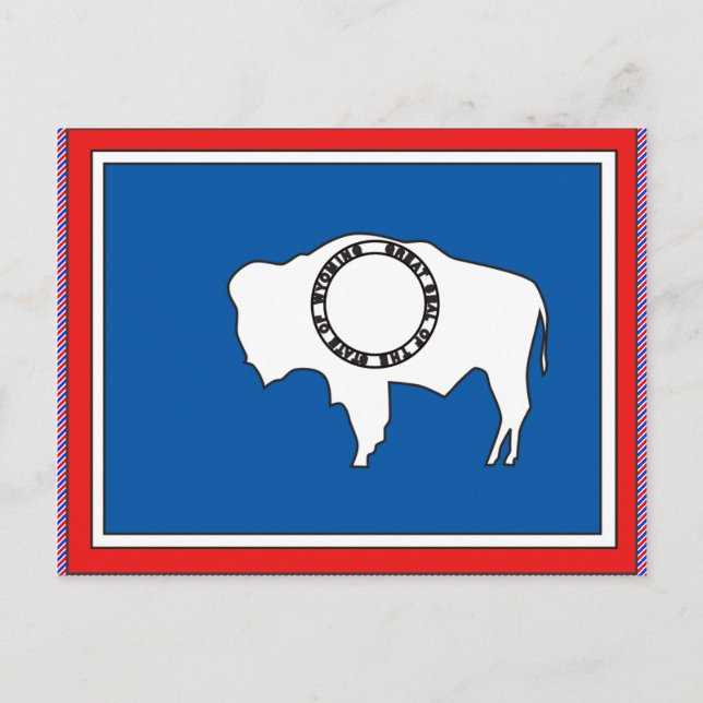 Postale Carte du drapeau du Wyoming (Devant)