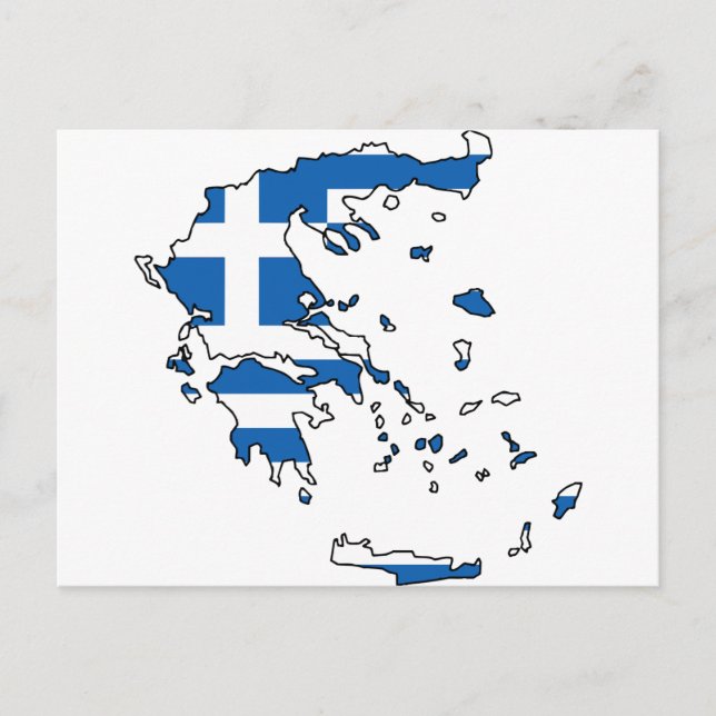 Postale Carte du drapeau grec GR (Devant)