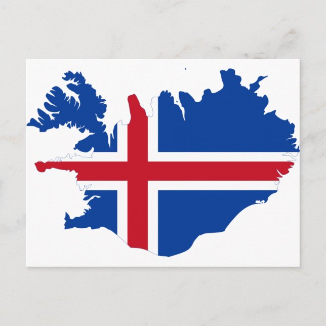 Postale Carte du drapeau islandais IS Ísland (Devant)