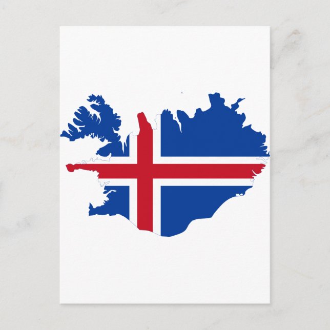 Postale Carte du drapeau islandais IS Ísland (Devant)
