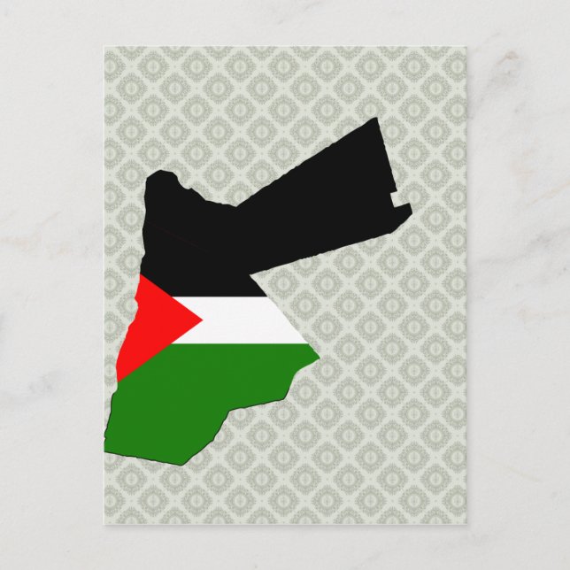Postale Carte du drapeau jordanien pleine taille (Devant)