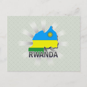 Postale Carte du drapeau rwandais 2.0
