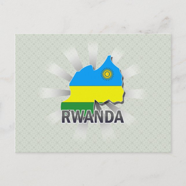 Postale Carte du drapeau rwandais 2.0 (Devant)