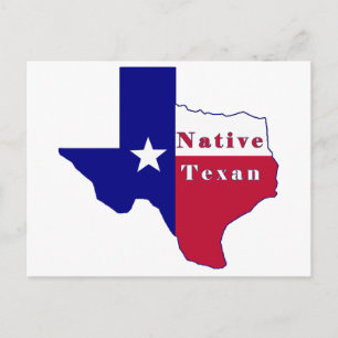 Postale Carte du drapeau texan natif