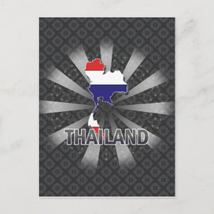 Postale Carte du drapeau thaïlandais 2.0