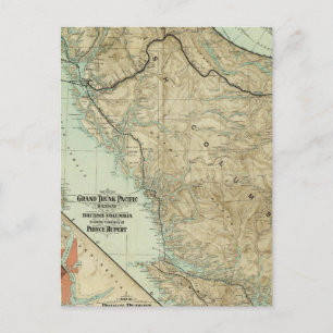 Postale Carte Du Grand Trunk Pacific Railway