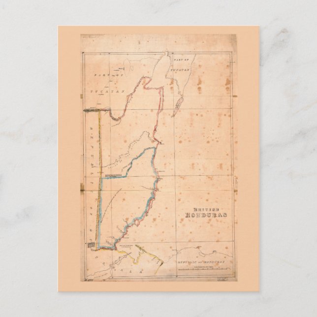 Postale Carte du Honduras britannique (Belize) vers 1867 (Devant)