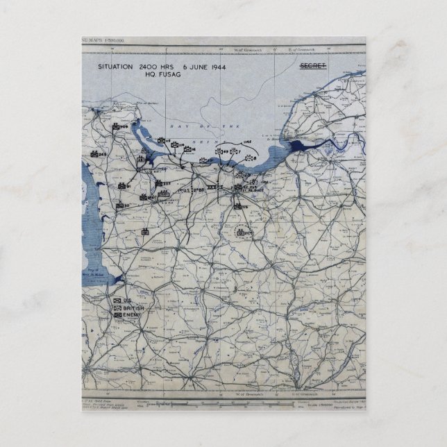 Postale Carte du jour J de la Seconde Guerre mondiale 6 ju (Devant)