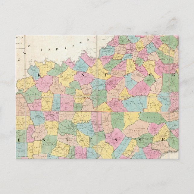 Postale Carte du Kentucky & Tennessee (Devant)