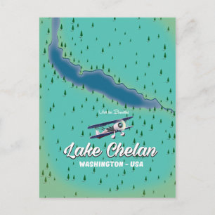 Postale Carte du lac Chelan Washington