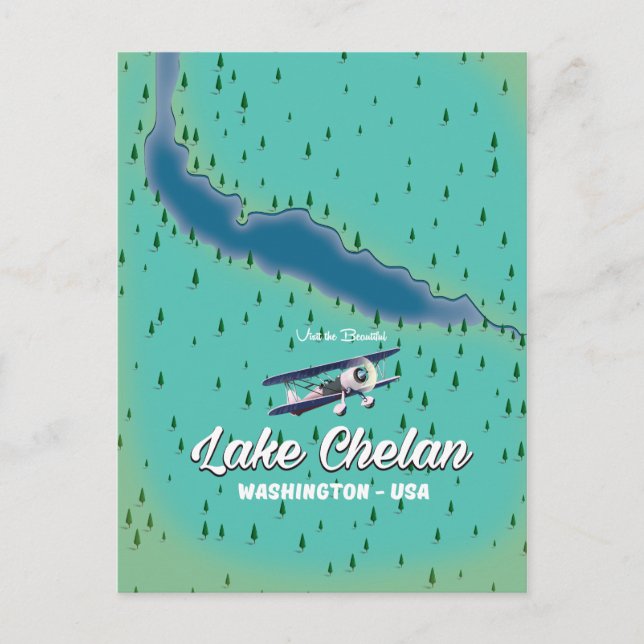 Postale Carte du lac Chelan Washington (Devant)