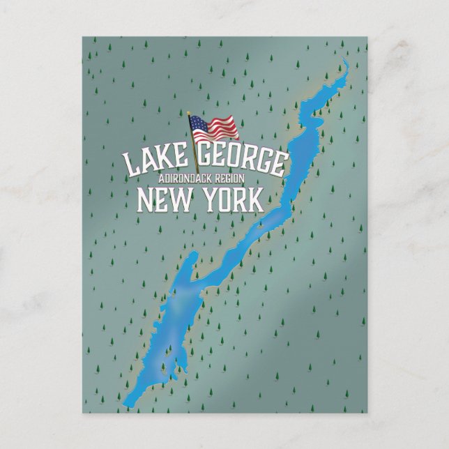 Postale Carte du lac George New York (Devant)