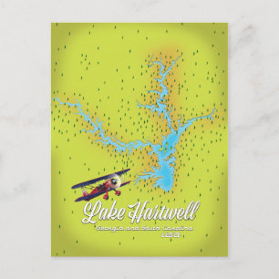 Postale Carte du lac Hartwell Géorgie et Caroline du Sud U