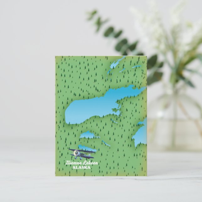 Postale Carte du lac Iliamna Alaska (Debout devant)