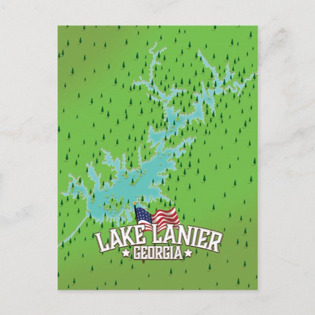 Postale Carte du lac Lanier Georgia (Devant)
