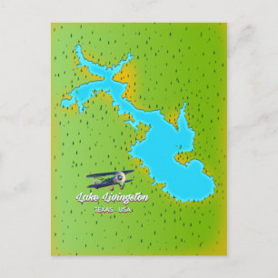 Postale carte du lac Livingston Texas