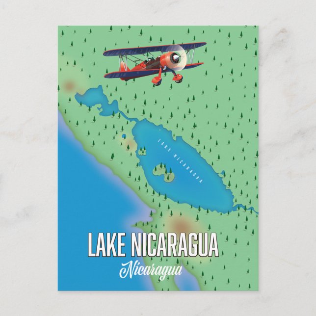 Postale Carte du lac Nicaragua, Nicaragua (Devant)