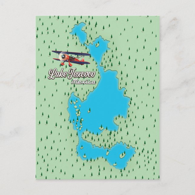 Postale Carte du lac Texcoco au Mexique (Devant)