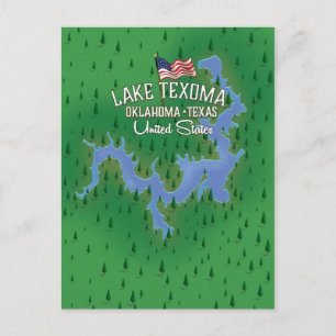 Postale Carte du lac Texoma USA.