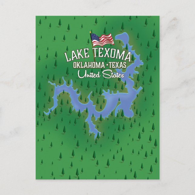 Postale Carte du lac Texoma USA. (Devant)