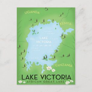Postale Carte du lac Victoria - Afrique Grand Lac art de v