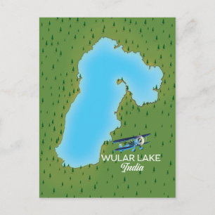 Postale Carte du lac Wular Inde