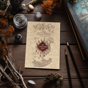 Postale Carte du Maraudeur des Sortilèges Harry Potter