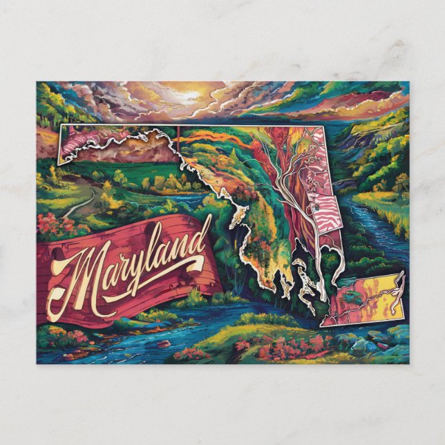 Postale Carte du Maryland (Devant)