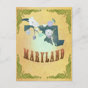 Postale Carte Du Maryland Avec De Beaux Oiseaux