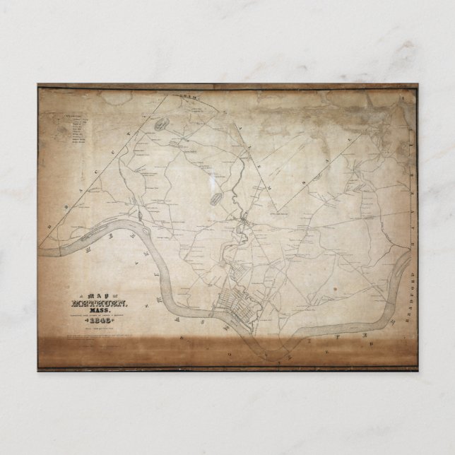 Postale Carte du Massachusetts Methuen en 1846 (Devant)