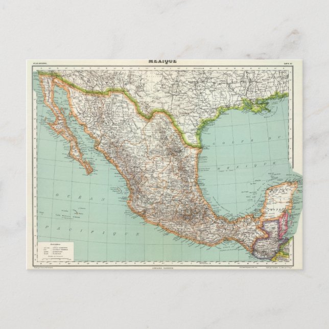 Postale - Carte du Mexique (Devant)