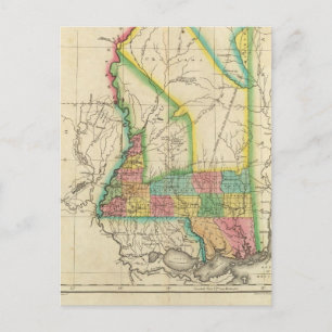Postale Carte Du Mississippi