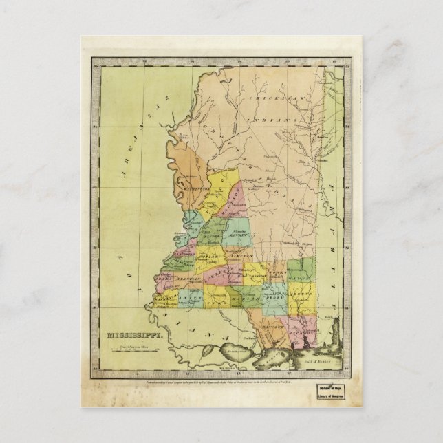 Postale Carte du Mississippi (1835) (Devant)
