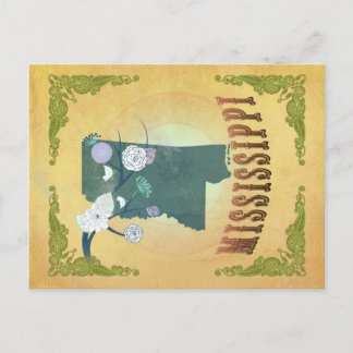 Postale Carte du Mississippi avec de beaux oiseaux