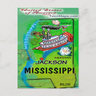 Postale Carte du Mississippi États-Unis