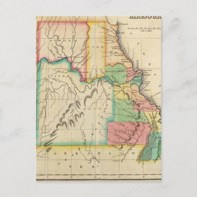 Postale Carte Du Missouri (Devant)