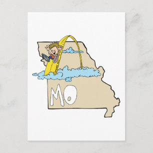 Postale Carte du Missouri MO avec dessin de Saint Louis Ar